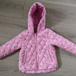 United Colors Of Benetton Pink Kids Puffer Jacket Candy Pattern